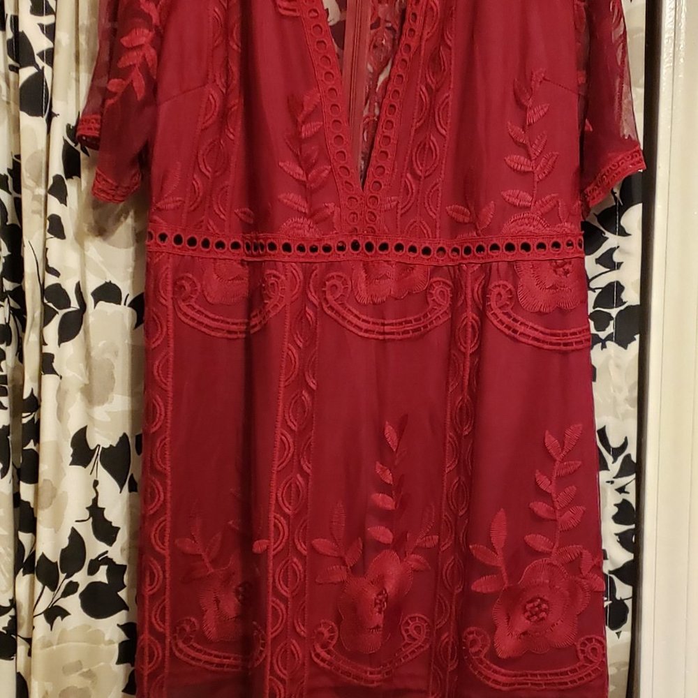 V-Neck Lace Romper Long Dress